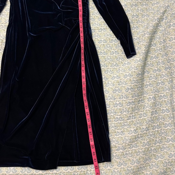 LAUREN  Ralph Lauren Dark Blue Velvet Short Dress Size-10 - Picture 7 of 8